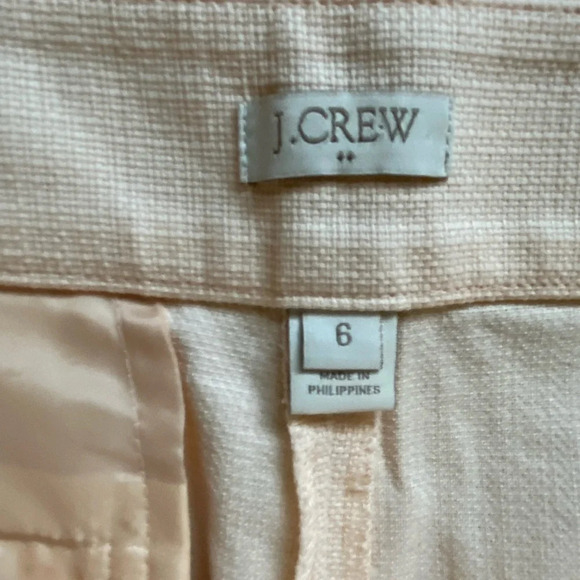 J Crew cotton eyelet basket weave peach  coral shorts Sz 6 - Picture 5 of 8
